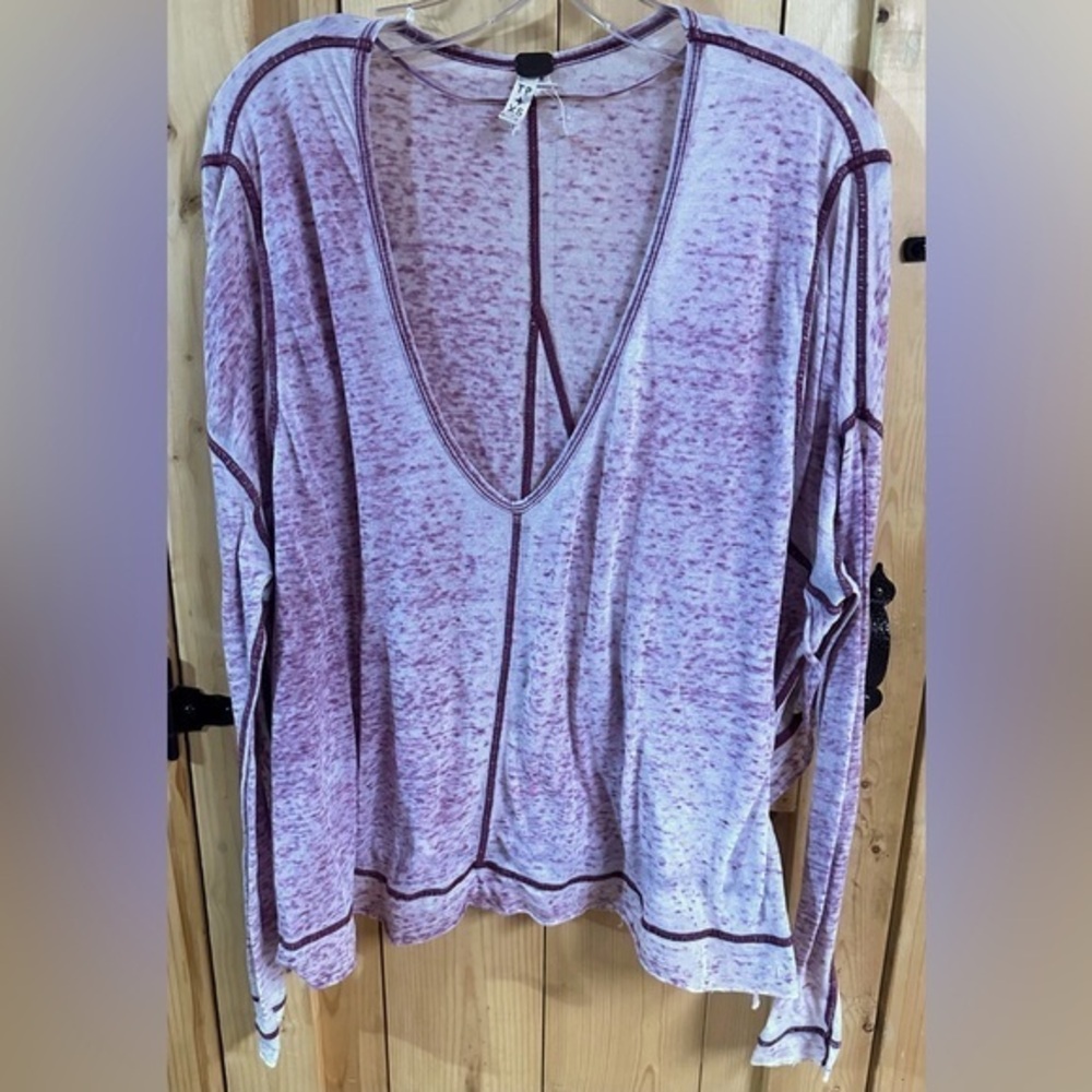 Free People We The Free Distressed Look
Sun washed Purple Long Sleeve oversized
